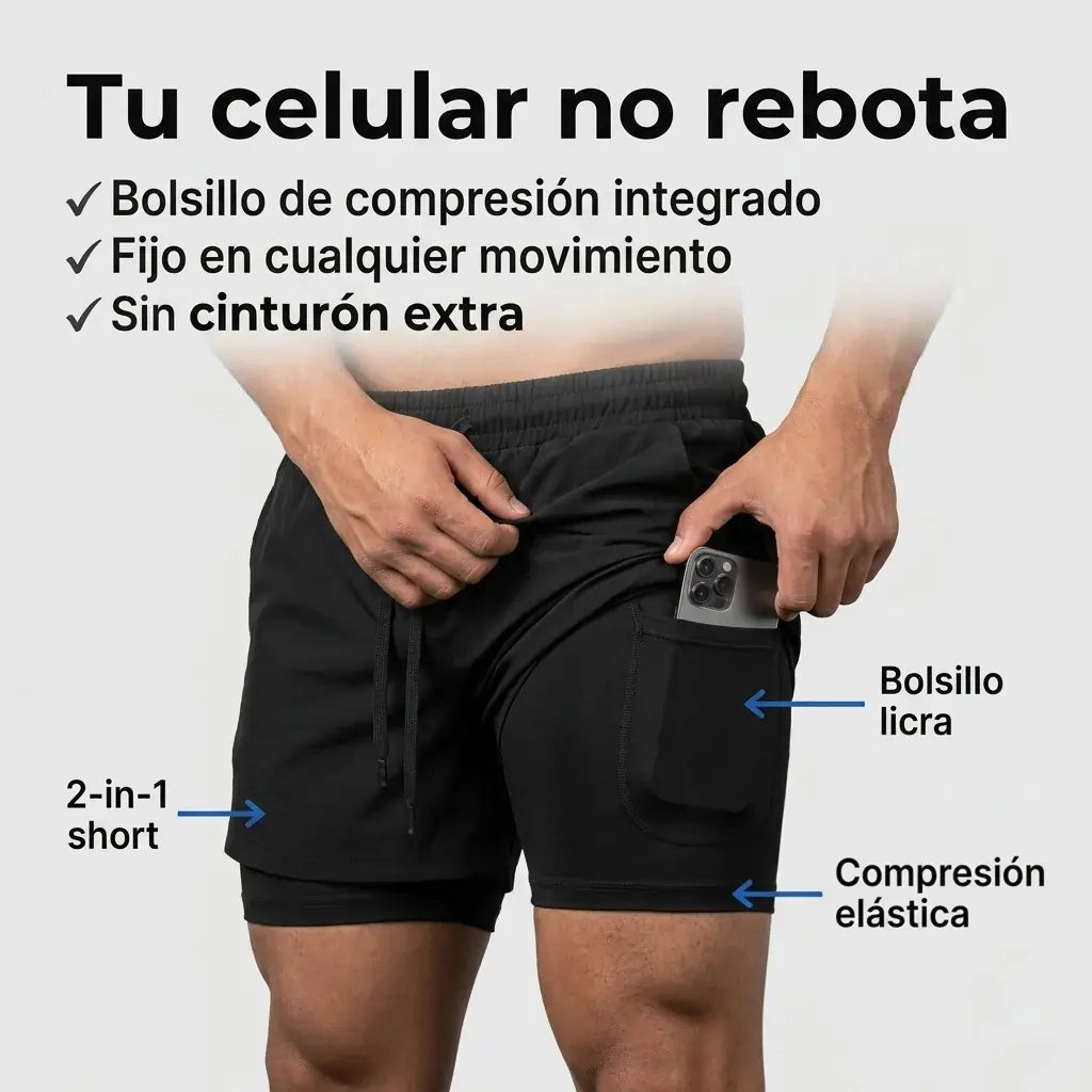 Fluxo™ Short Deportivo 2 en 1