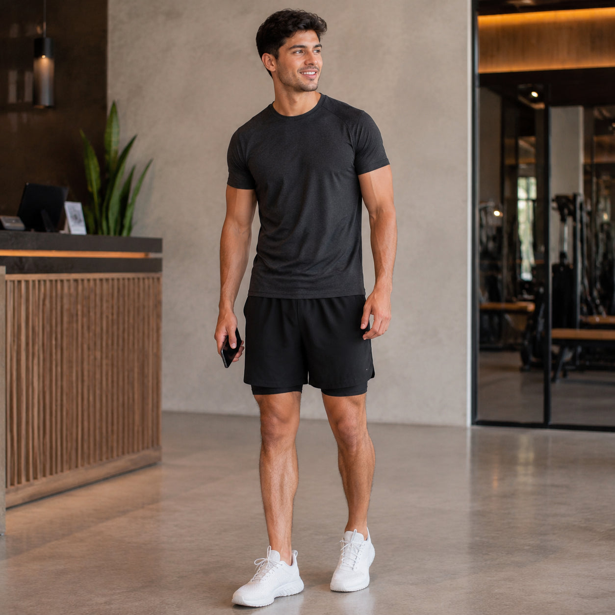 Fluxo Short 2en1 negro — vista completa