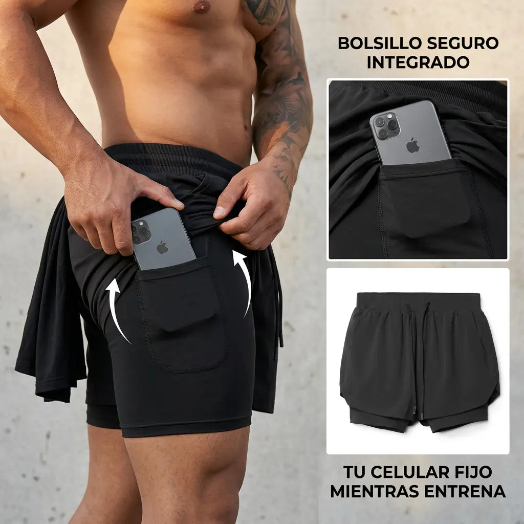 Fluxo™ Short Deportivo 2 en 1